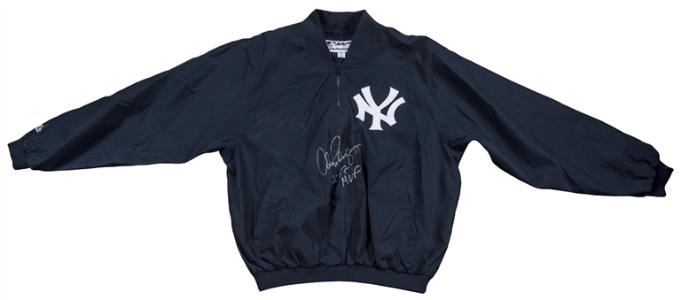 2007 Alex Rodriguez Game Worn, Signed & Inscribed New York Yankees Warm Up Jacket (Rodriguez LOA)